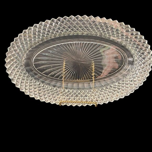 Anchor Hocking Miss America Clear Oval Celery Dish Platter 10 1/2" x 6-1/2" - Picture 2 of 4